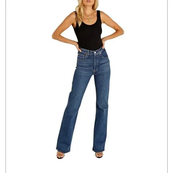 Levi’s Ribcage Boot Jeans 24 New - Picture 1 of 7